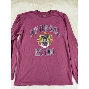 Vans Off The Wall Est 1966 Long Sleeve T Shirt Mens Medium Burgundy Classic Fit